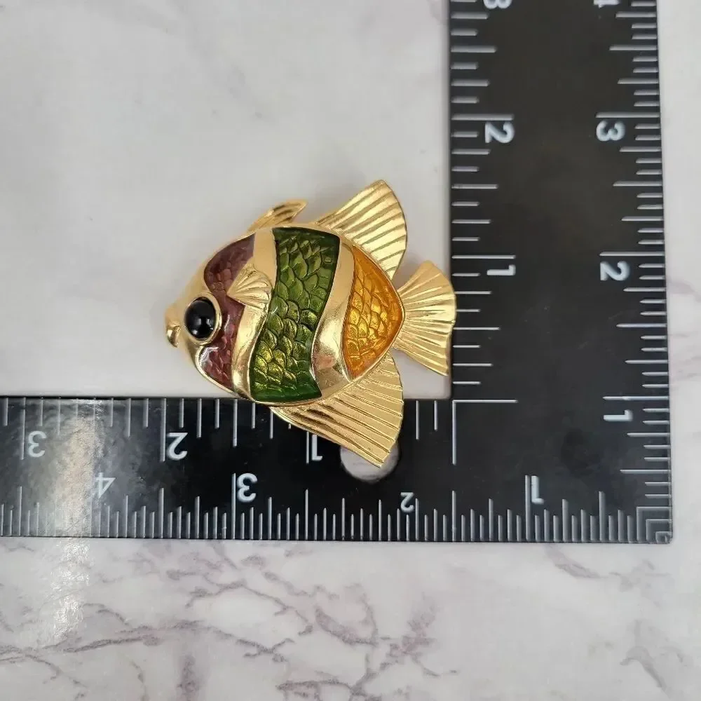 Estee Lauder Tropical Fish White Linen Compact Trinket Box 90s